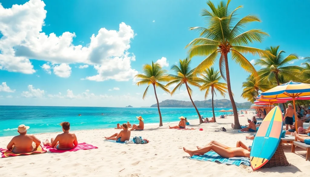 Enjoying the best time to visit Cabo on a sunny beach with vibrant sunbathers and crystal-clear waters.