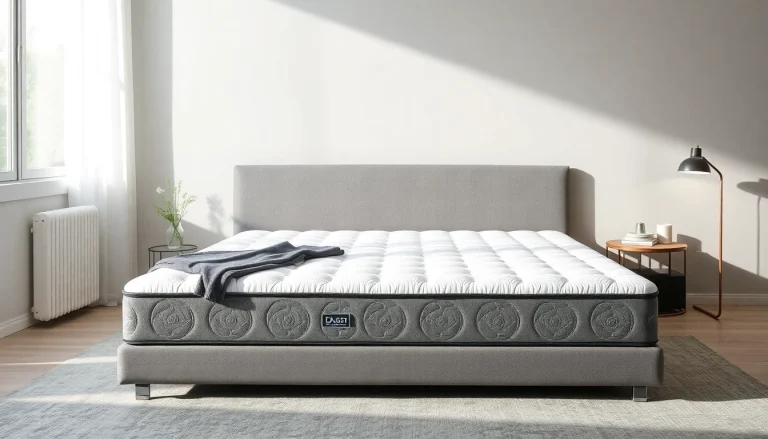 Materasso singolo di alta qualità posizionato su un letto moderno, evidenziando il comfort e il design accattivante.