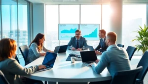 Engaging disaster recovery planning discussion in a modern office environment.