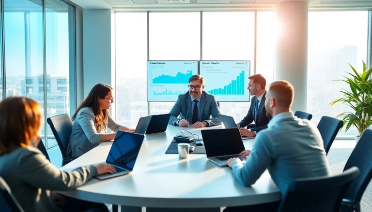 Engaging disaster recovery planning discussion in a modern office environment.