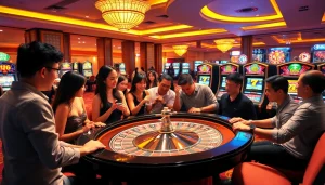 Experience the excitement of Hi 88 with players enjoying roulette under vibrant lighting.