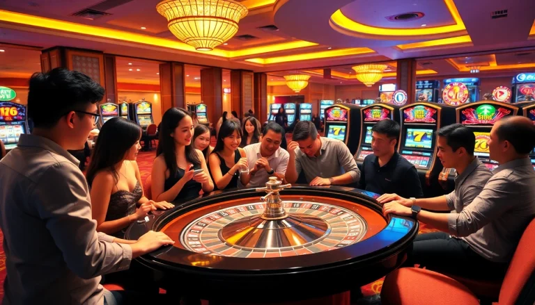 Experience the excitement of Hi 88 with players enjoying roulette under vibrant lighting.