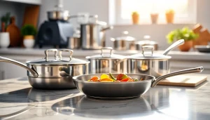 High-quality stainless steel cookware NZ gleams in a modern kitchen, enhancing culinary experience.