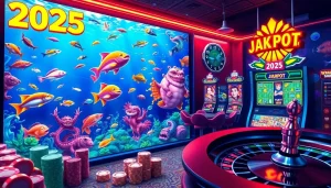 Bắn cá đổi thưởng 2025 game interface showcasing vibrant graphics and immersive casino atmosphere.