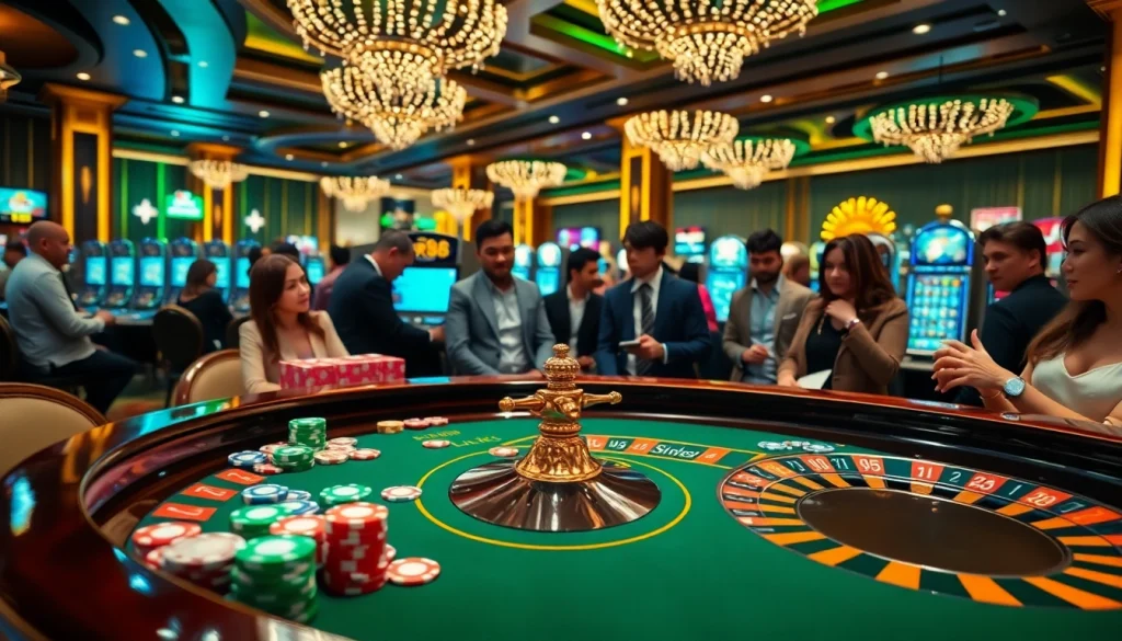 Experience the thrill of rr88 link with vibrant casino chips and elegant gaming tables.
