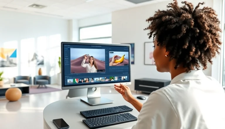 A professional workspace showcasing the Nano Banana Pro AI image editing tool in action.