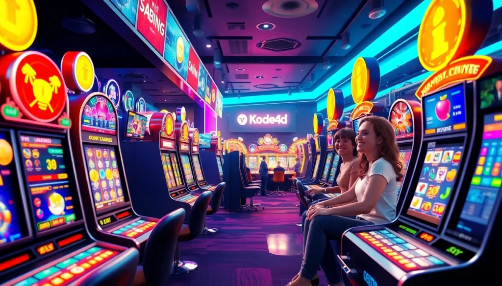 Kode4d online gaming platform with vibrant slot machines and secure user experience