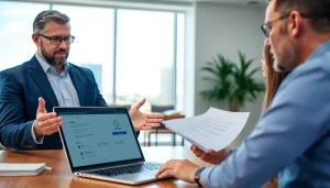 Engaging Florida Public Adjuster advising a client in an office to maximize insurance claims.