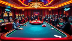 Experience the excitement of F8 BET at a luxurious casino with vibrant gaming options.