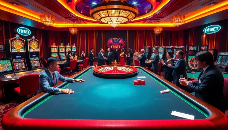 Experience the excitement of F8 BET at a luxurious casino with vibrant gaming options.