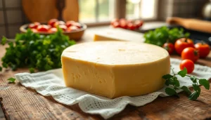 Kaasdoek op tafel met verse ingrediënten, ideaal voor koken en bereiden.