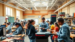 Students learning at a Trade School knoxville Tn, showcasing hands-on education experiences in modern facilities.