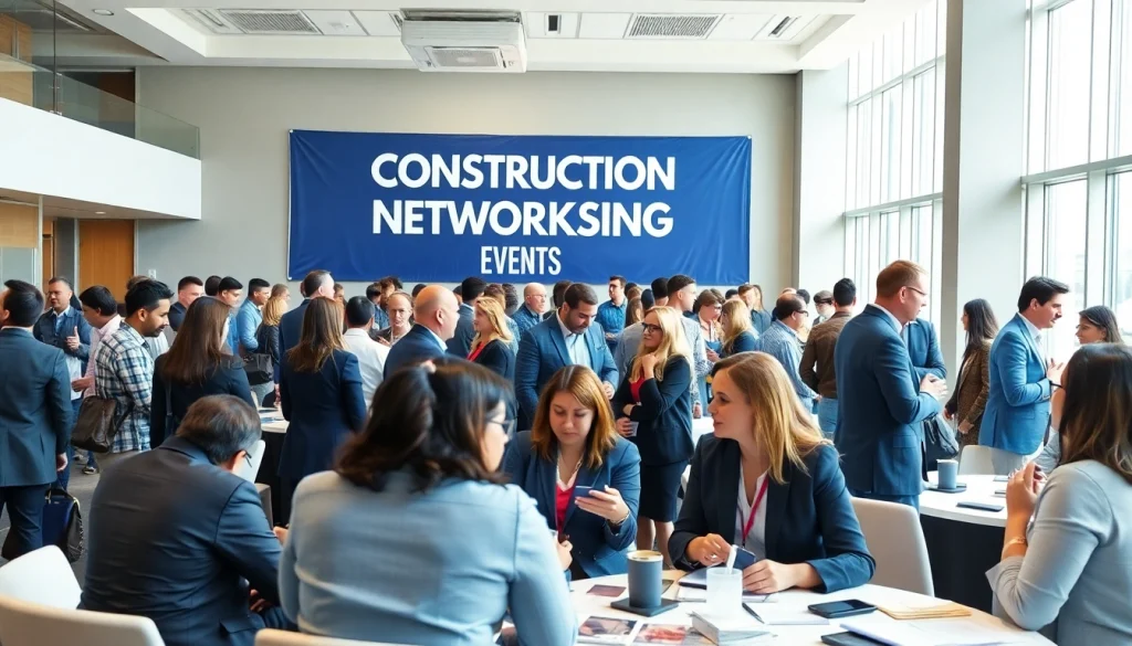 Engaging interactions at construction networking events fostering business relationships.