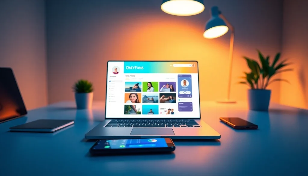 OnlyFans account finder interface displayed in a modern digital workspace.