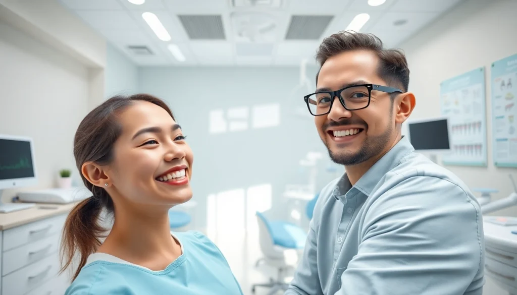 A vibrant dental clinic focusing on歯並び悪い with friendly staff and modern equipment.