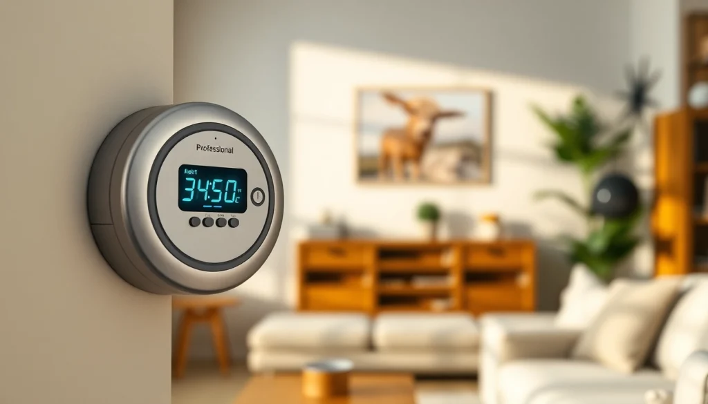 Carbon monoxide detector beeping in a modern home, highlighting alert status and importance.