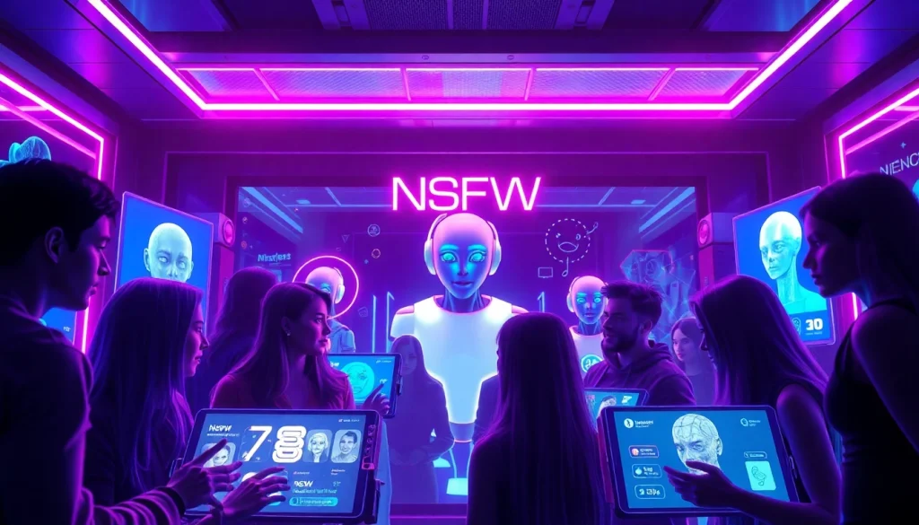 Dynamic NSFW AI chatbots interface showcasing futuristic interactions.