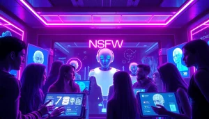 Dynamic NSFW AI chatbots interface showcasing futuristic interactions.