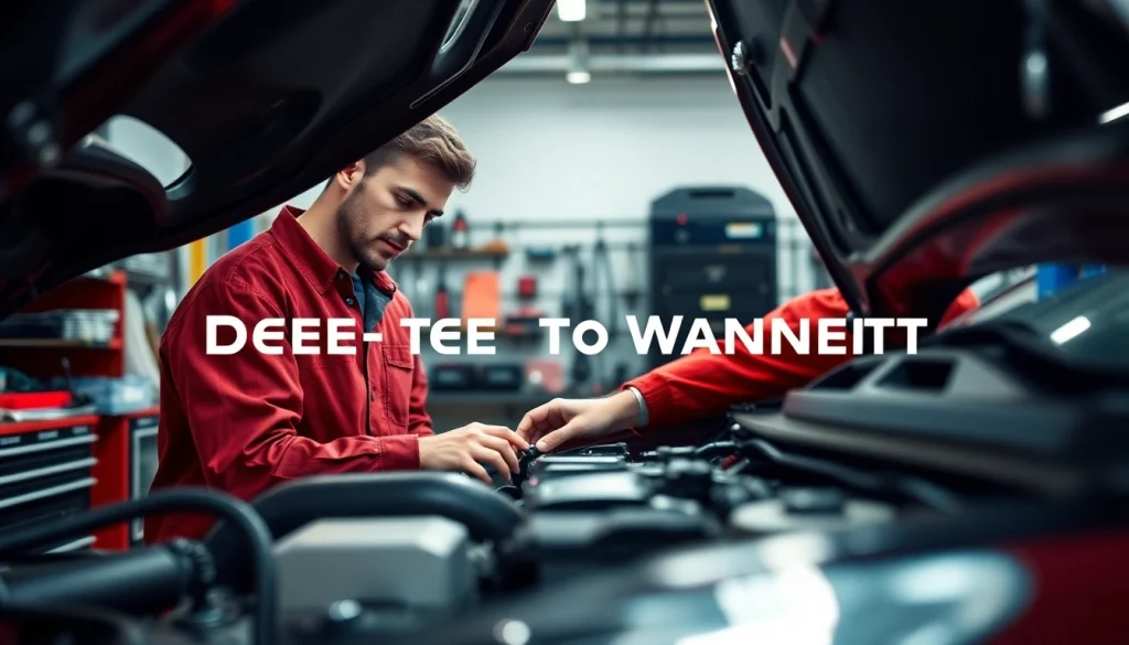 Mechanic examining vehicle engine highlighting bumper to bumper extended warranty services.