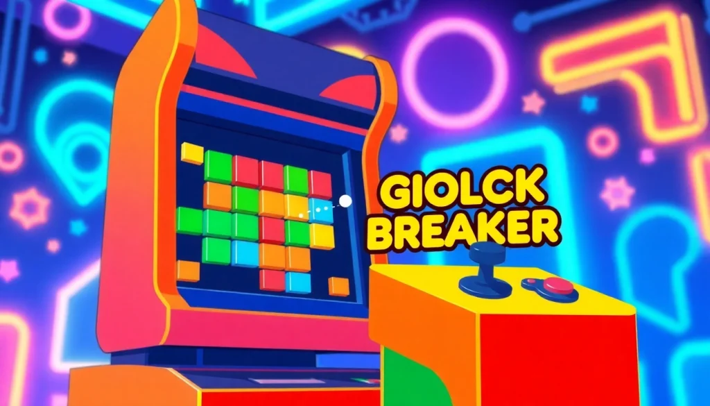 Engaging scene of the google block breaker video game with colorful dynamics and a modern arcade feel.