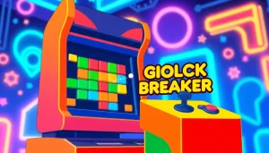 Engaging scene of the google block breaker video game with colorful dynamics and a modern arcade feel.