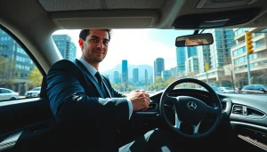 Experience luxurious vancouver car service with a professional chauffeur on city streets.