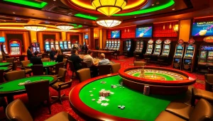 Engaging scene showcasing the hidden wiki 2026 with lively poker action at a casino table.