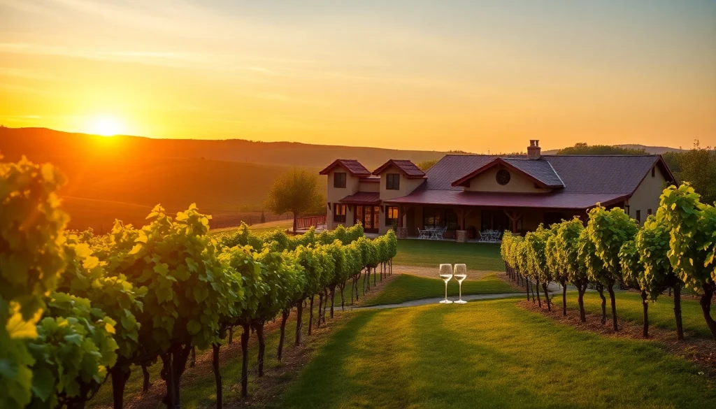 Experience exquisite wineries in Clarksburg amid vineyards and picturesque sunset views.