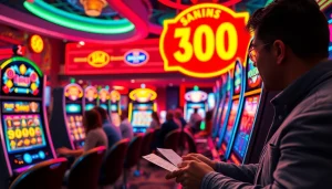 Experience the thrill of slot depo 1000 as players celebrate wins at vibrant slot machines.