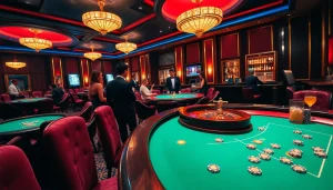 Experience the thrill in a vibrant top club casino with roulette and poker excitement.