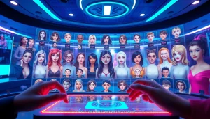 Explore customizable NSFW character AI avatars on an interactive digital interface.