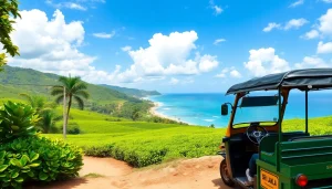 Experience stunning views at https://privatetourssrilanka.com with a vibrant landscape and local transportation.