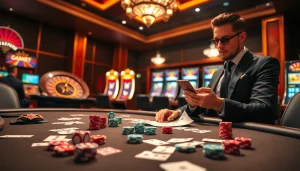 Rasakan kegembiraan Datukwin di meja poker mewah dengan elemen kasino berwarna-warni yang hidup.