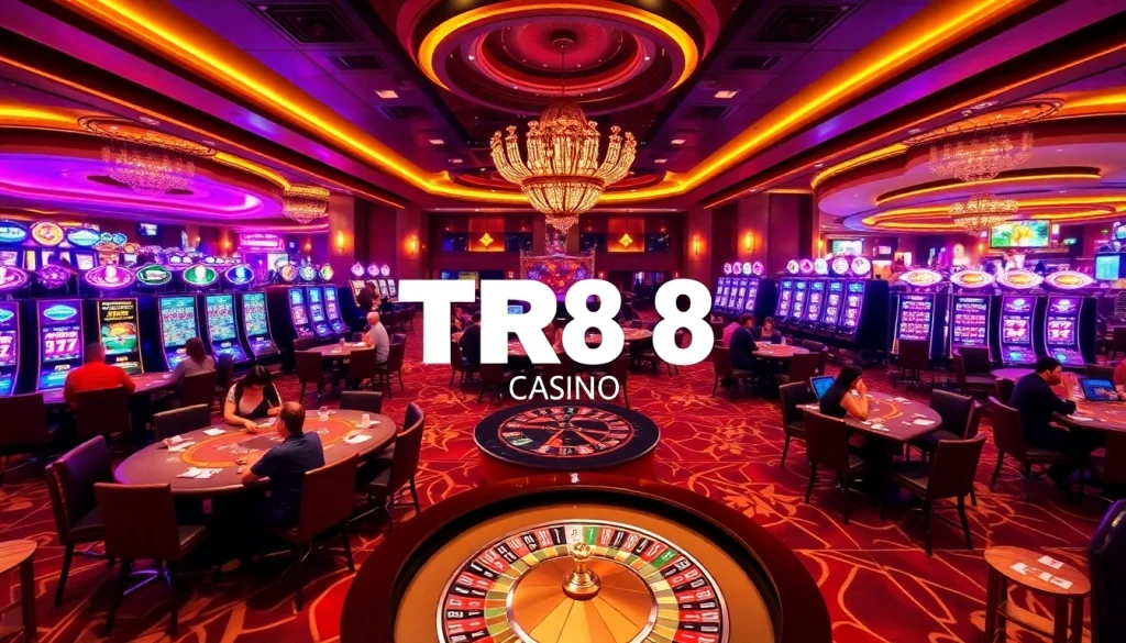 Experience the thrills of casino gaming at TR88 with vibrant slot machines and table games.