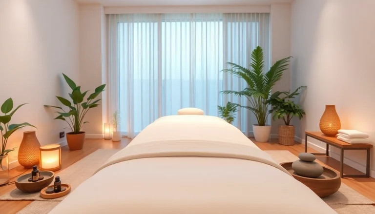 편안하고 고요한 마사지 환경, 진정 효과가 있는 색상과 요소로 전문 마사지 경험을 강조합니다.