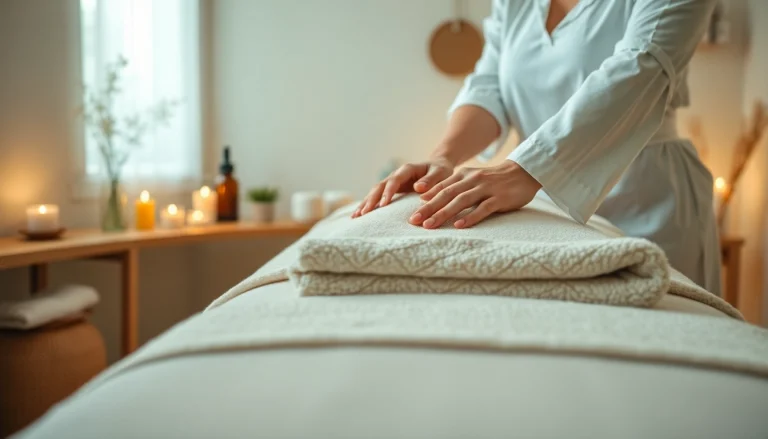 편안한 색조의 고급 대구마사지 장면이 있는 조용한 스파 환경.