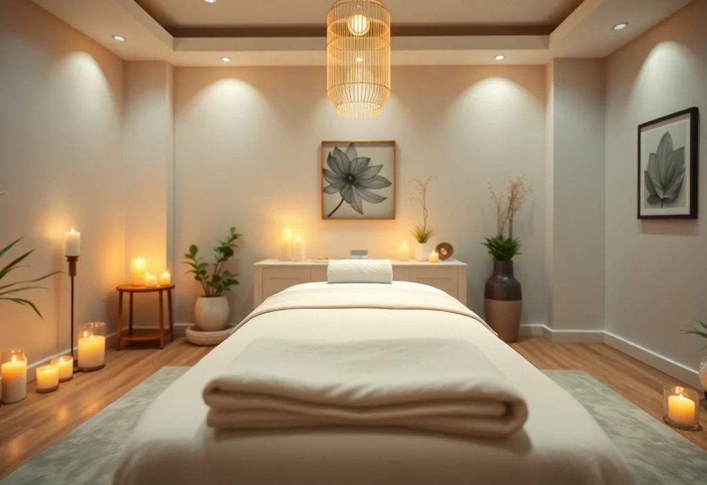 편안한 색상과 조명의 아늑한 마사지 스파룸으로, 휴식과 평온을 초대합니다.