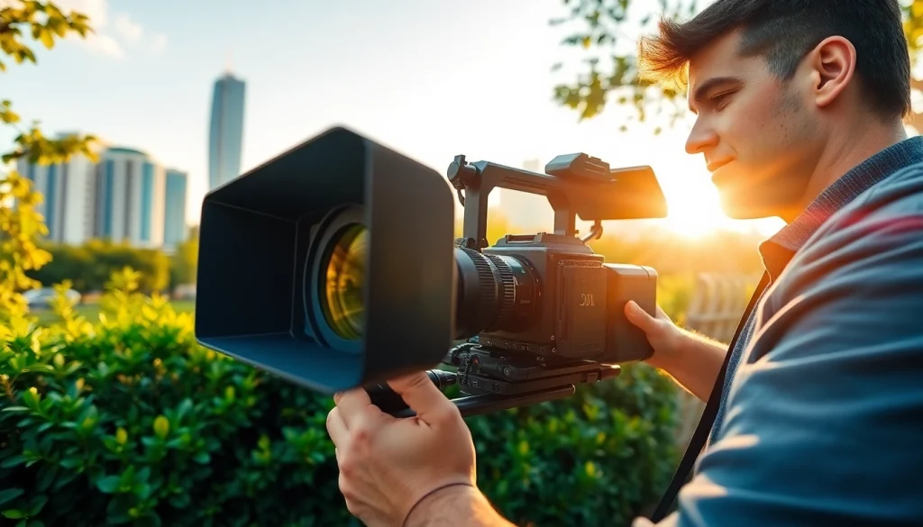 Oronto video production company capturing vibrant outdoor scenes with professional videographer.